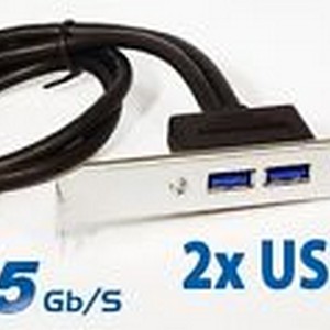 Bracket 2 Porte USB3.0 con connettore per M/B cavo 50cm